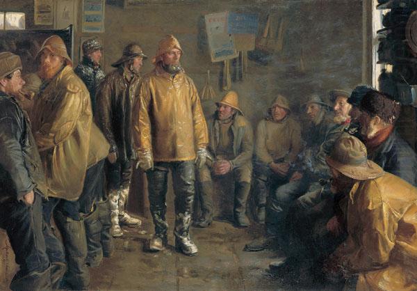 Michael Ancher In the grocery store on a winter day when there is no fishing china oil painting image